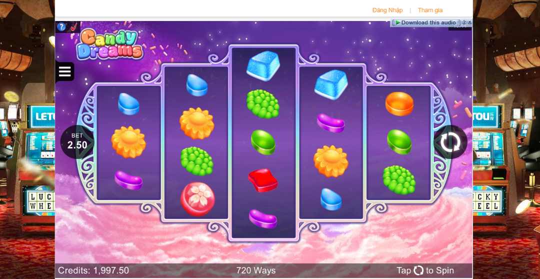 Giao diện trò chơi Candy Dream trong Letou Slot
