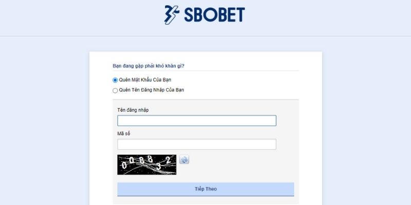 Lấy lại mật khẩu Sbobet